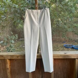 Express Women's White/Black Striped Straight Super High Rise Pants Size 10L. NEW